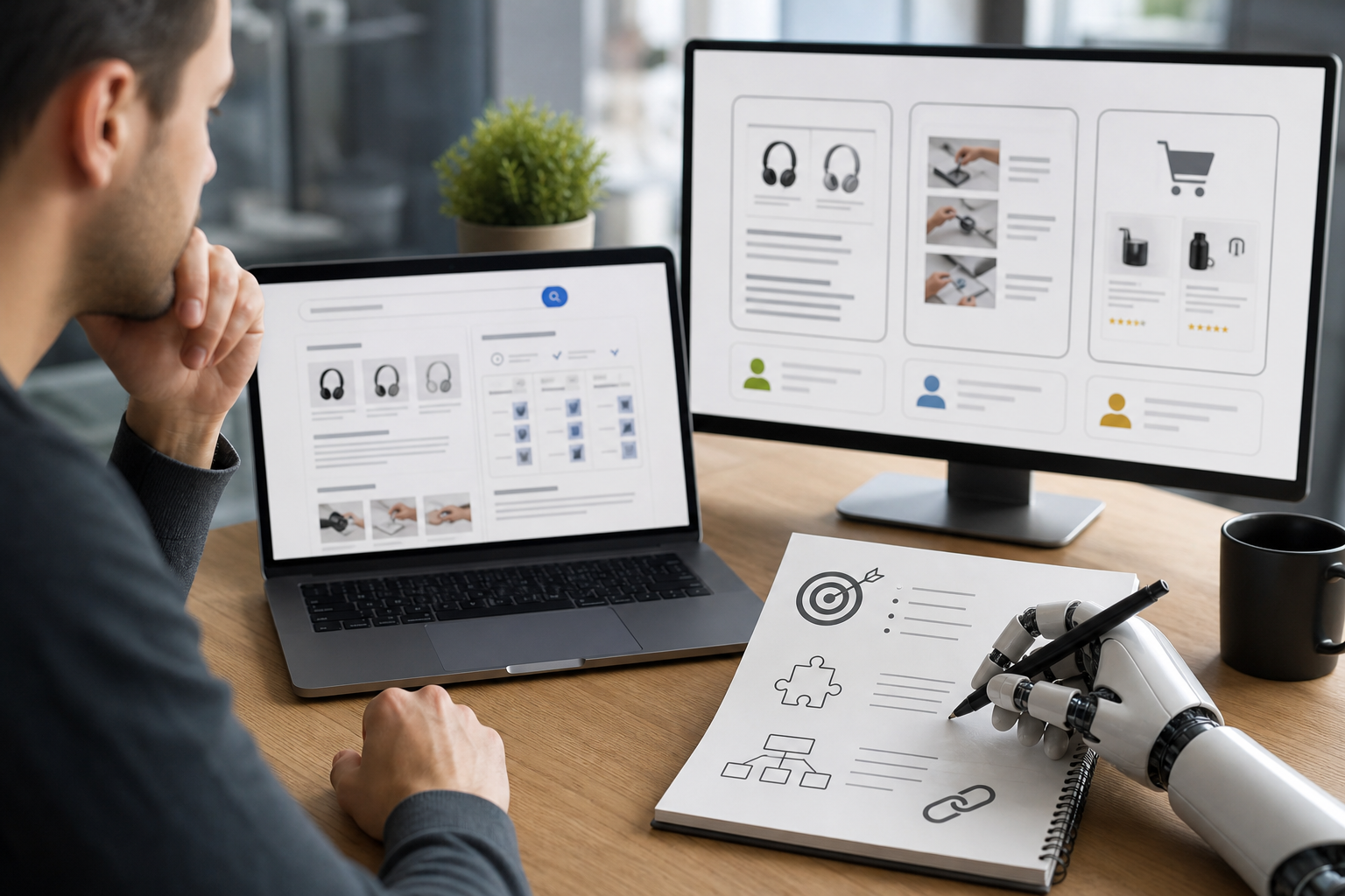 Brief SEO con keyword, intento di ricerca e struttura dei sottotitoli prima di scrivere con l'AI
