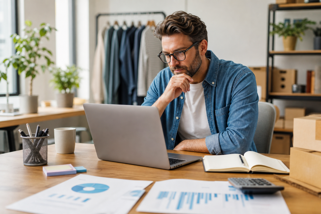 Google Ads per piccole imprese: titolare che imposta il budget della prima campagna