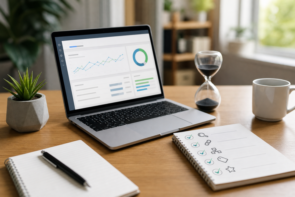Bacheca di WordPress con le impostazioni SEO aperte su un laptop